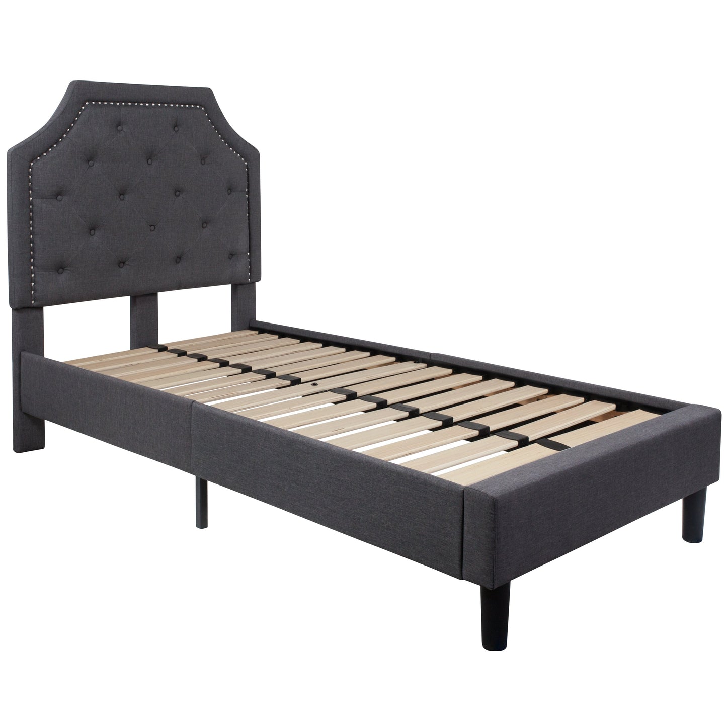 Twin Platform Bed-Dark Gray SL-BK4-T-DG-GG