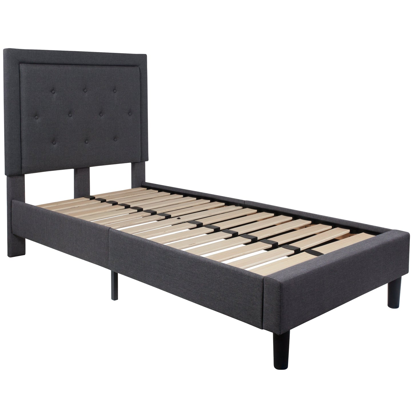 Twin Platform Bed-Dark Gray SL-BK5-T-DG-GG