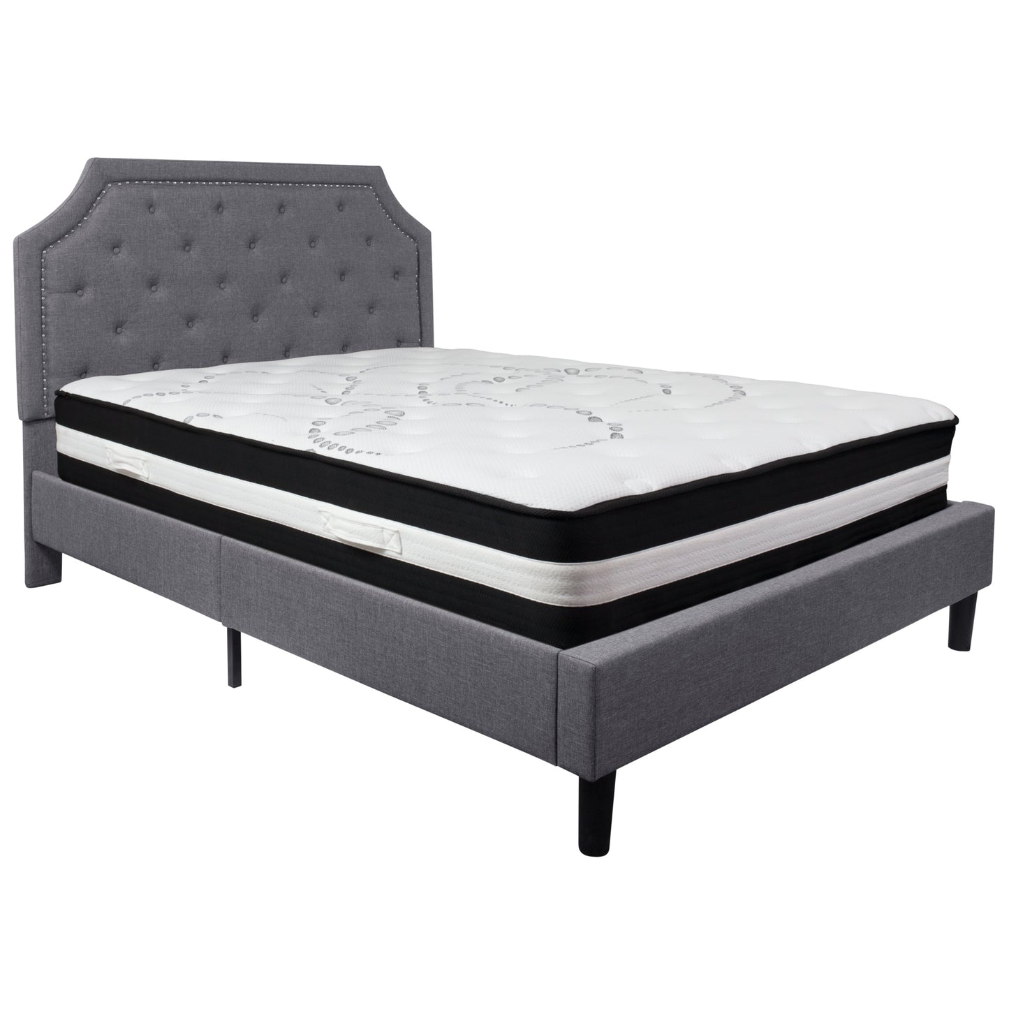 Queen Platform Bed Set-Gray SL-BM-11-GG