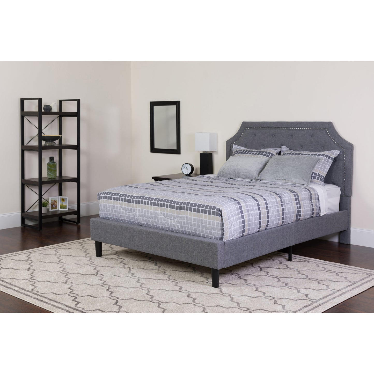 Queen Platform Bed Set-Gray SL-BM-11-GG