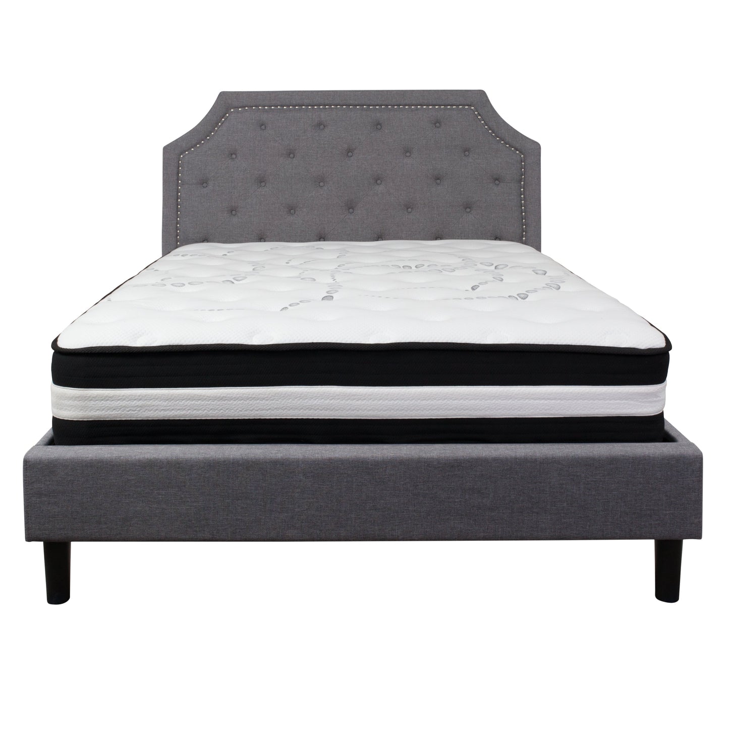 Queen Platform Bed Set-Gray SL-BM-11-GG