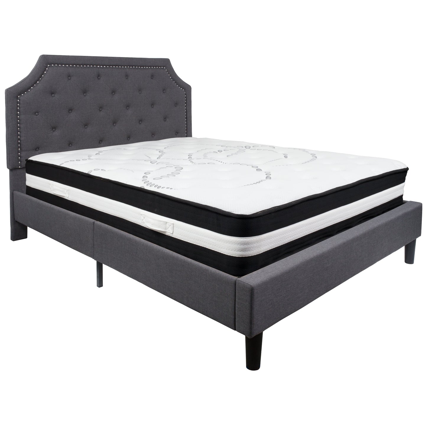 Queen Platform Bed Set-Gray SL-BM-15-GG