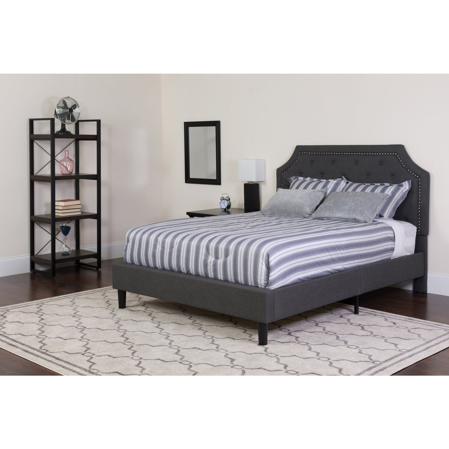 Queen Platform Bed Set-Gray SL-BM-15-GG