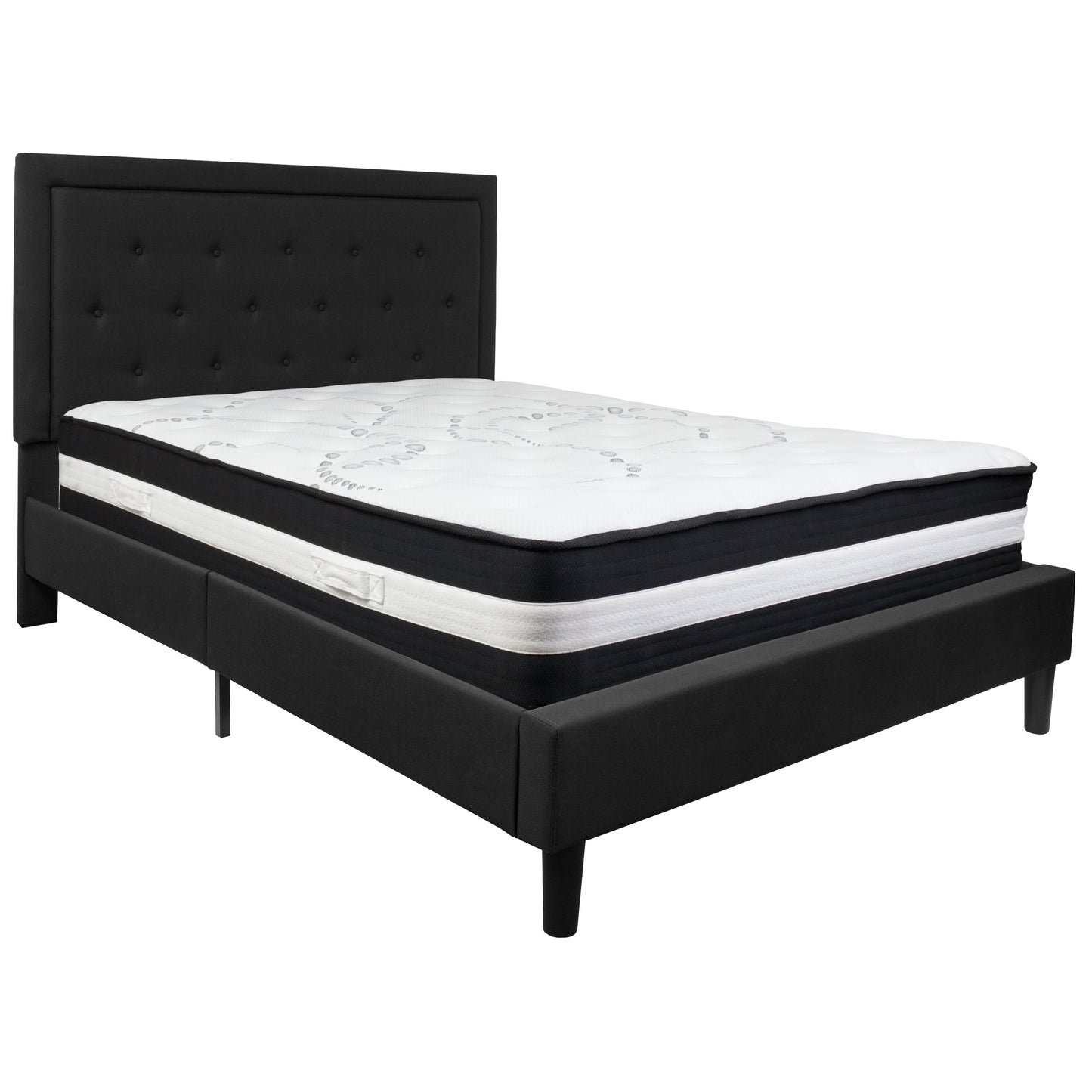 Queen Platform Bed Set-Black SL-BM-23-GG