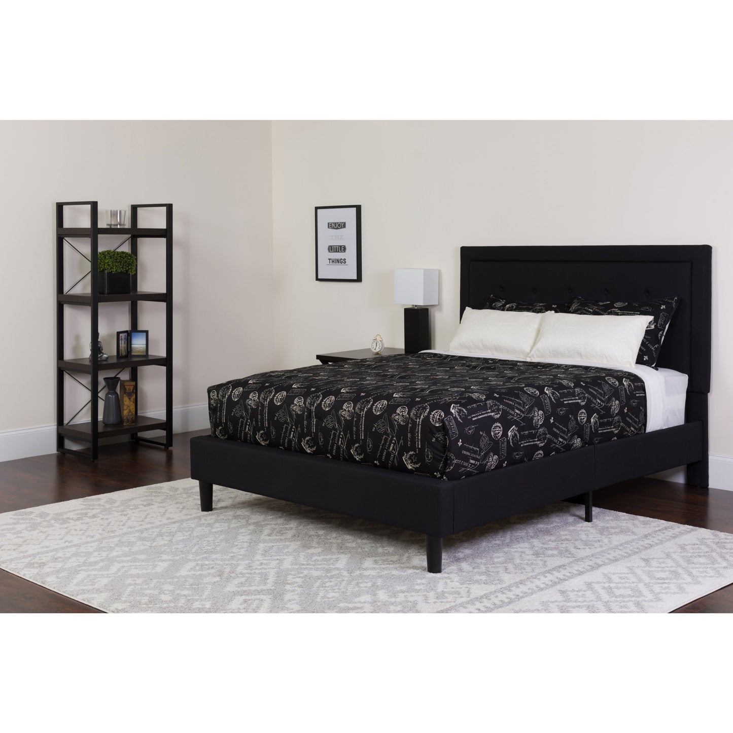 Queen Platform Bed Set-Black SL-BM-23-GG