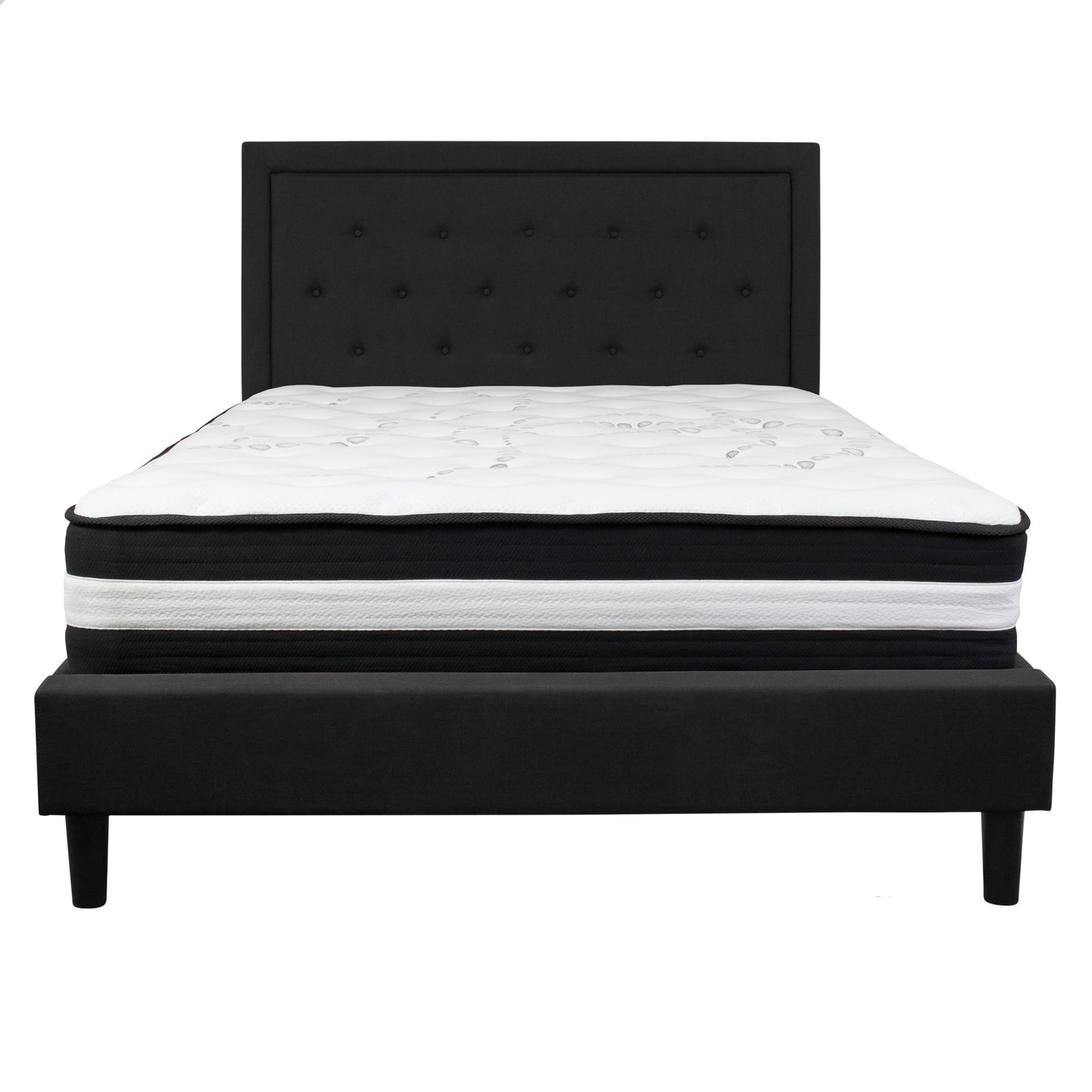 Queen Platform Bed Set-Black SL-BM-23-GG