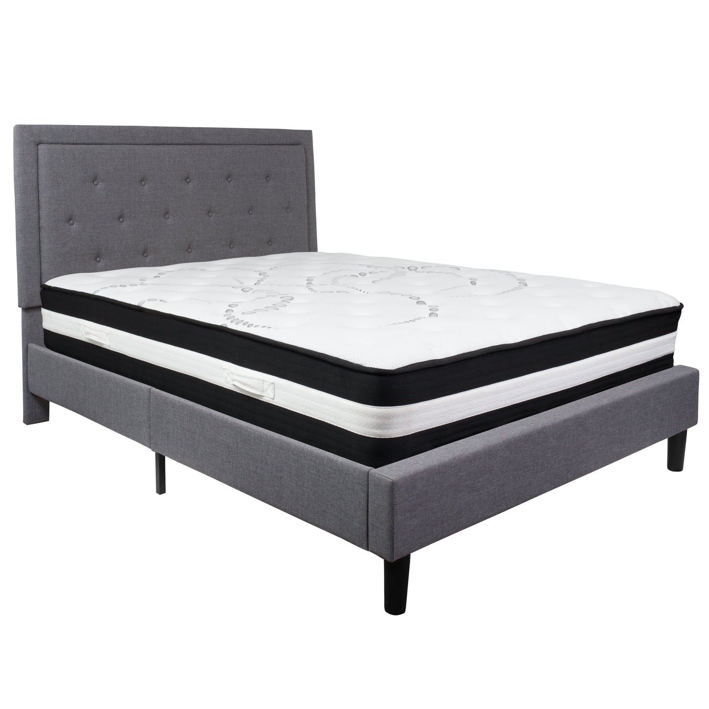 Queen Platform Bed Set-Gray SL-BM-27-GG