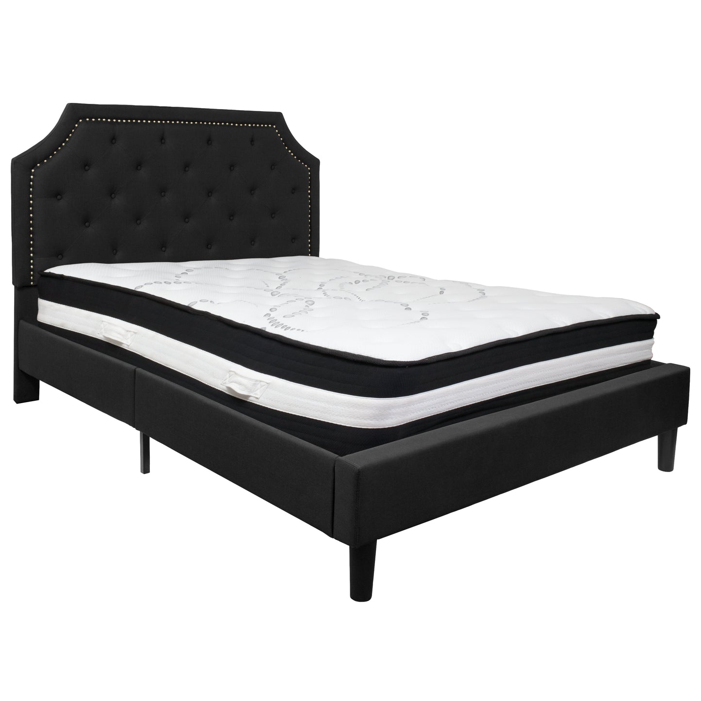 Queen Platform Bed Set-Black SL-BM-7-GG