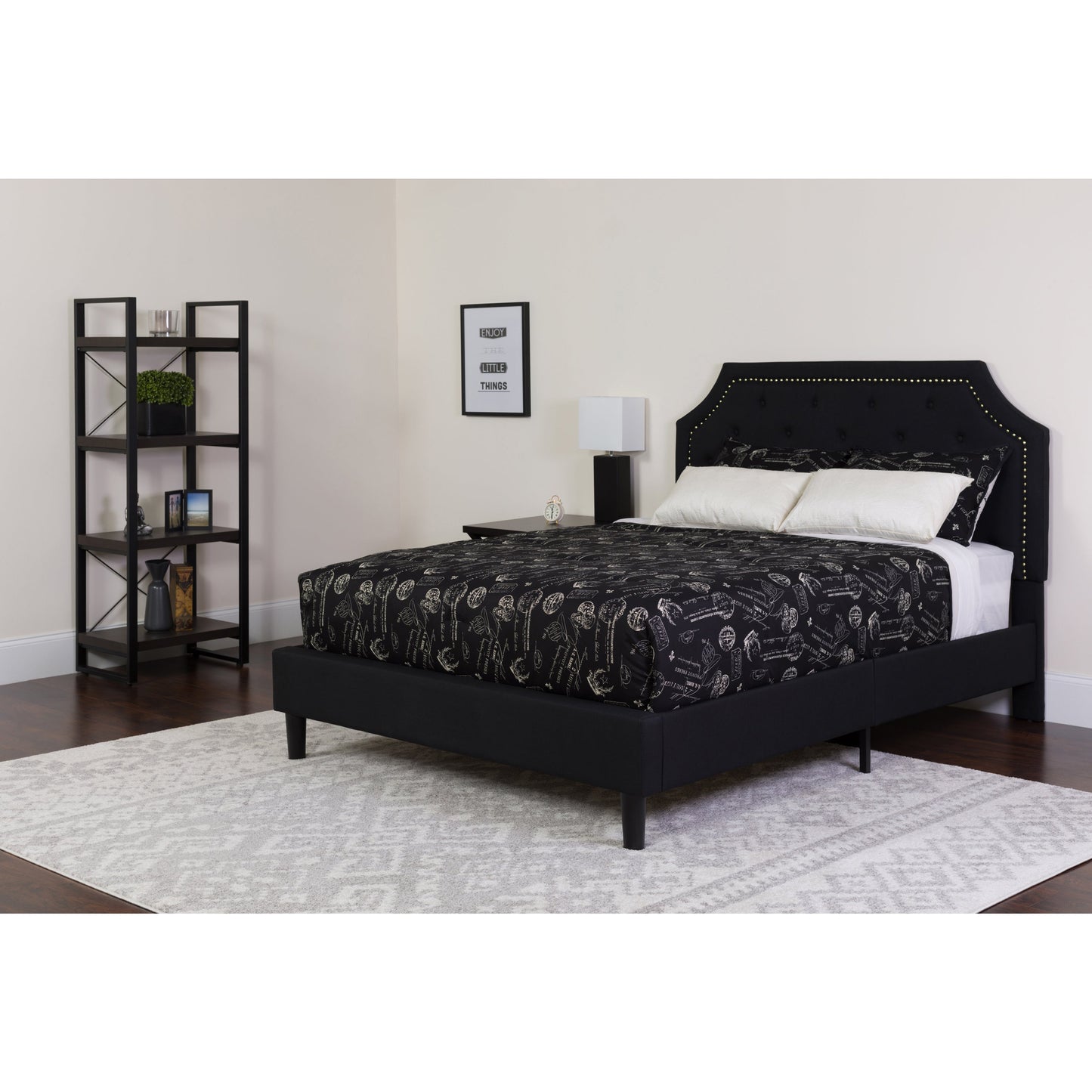 Queen Platform Bed Set-Black SL-BM-7-GG