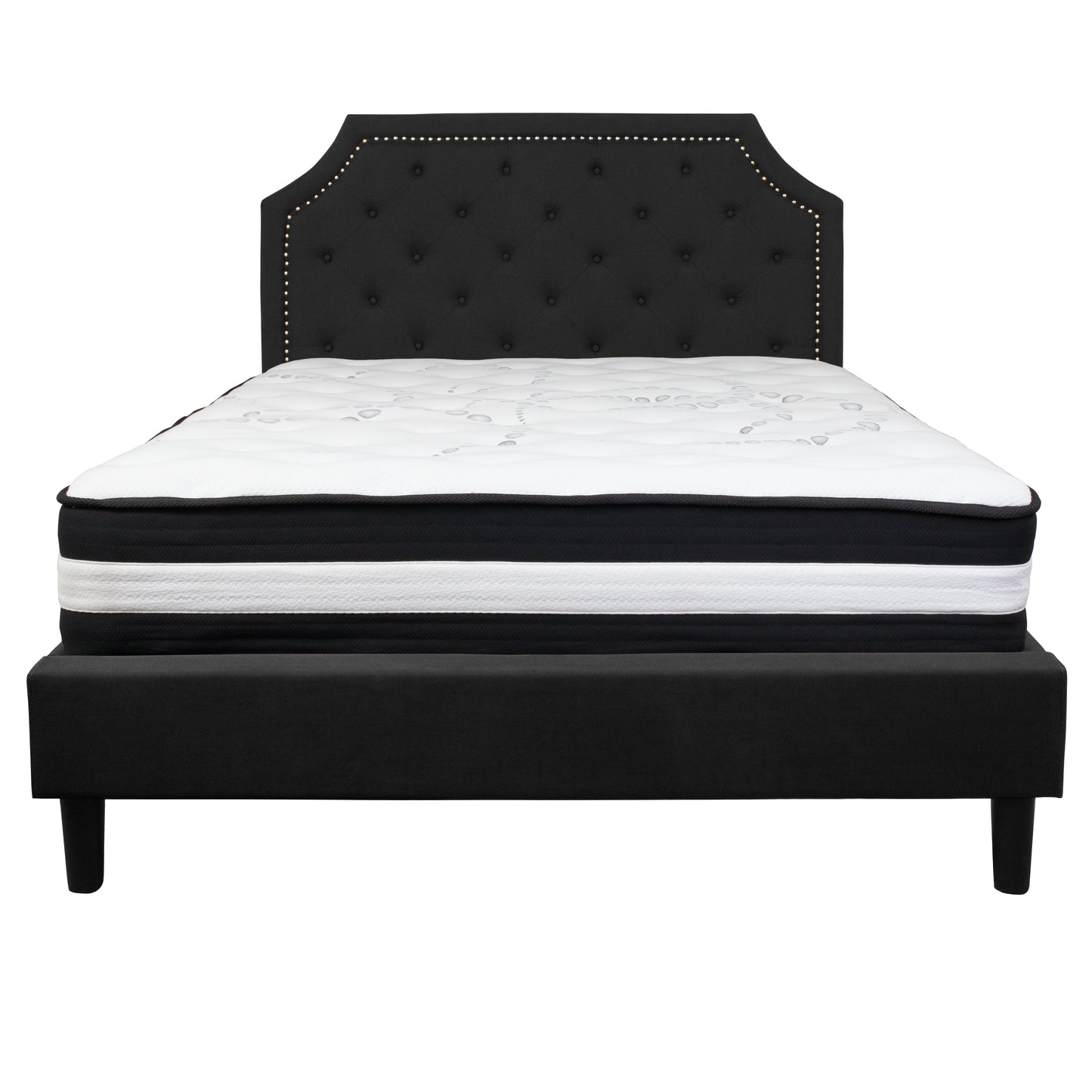 Queen Platform Bed Set-Black SL-BM-7-GG