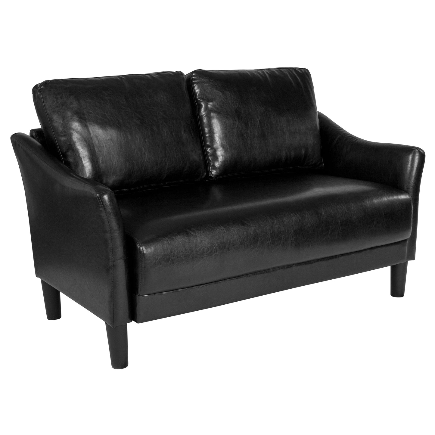 Black Leather Loveseat SL-SF915-2-BLK-GG