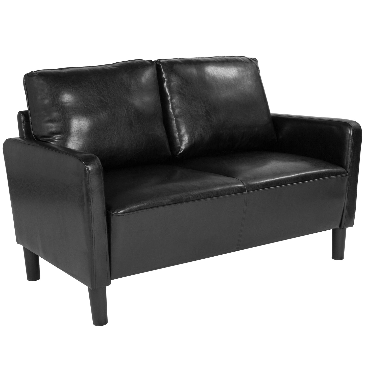 Black Leather Loveseat SL-SF918-2-BLK-GG