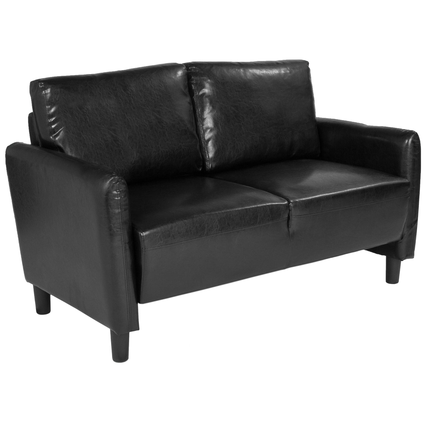 Black Leather Loveseat SL-SF919-2-BLK-GG