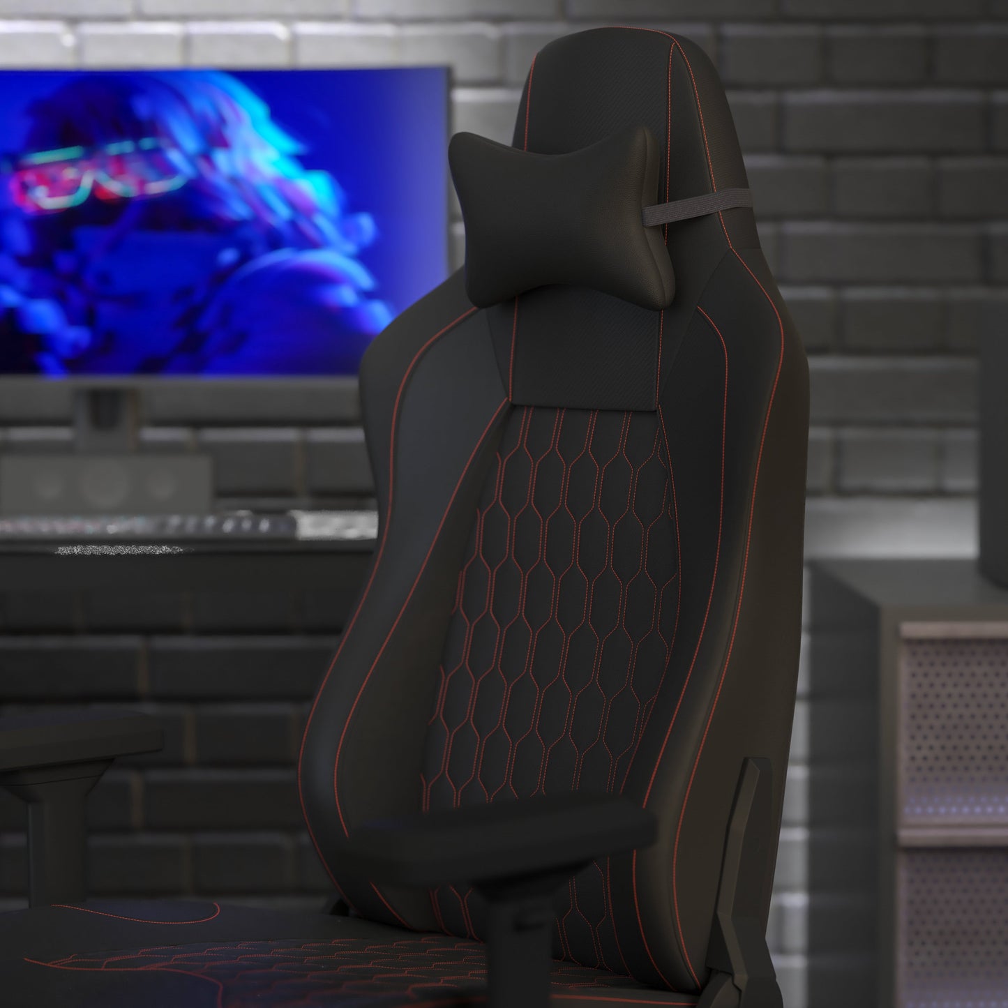 Black/Red 4D Arms Game Chair SY-088-RD-GG