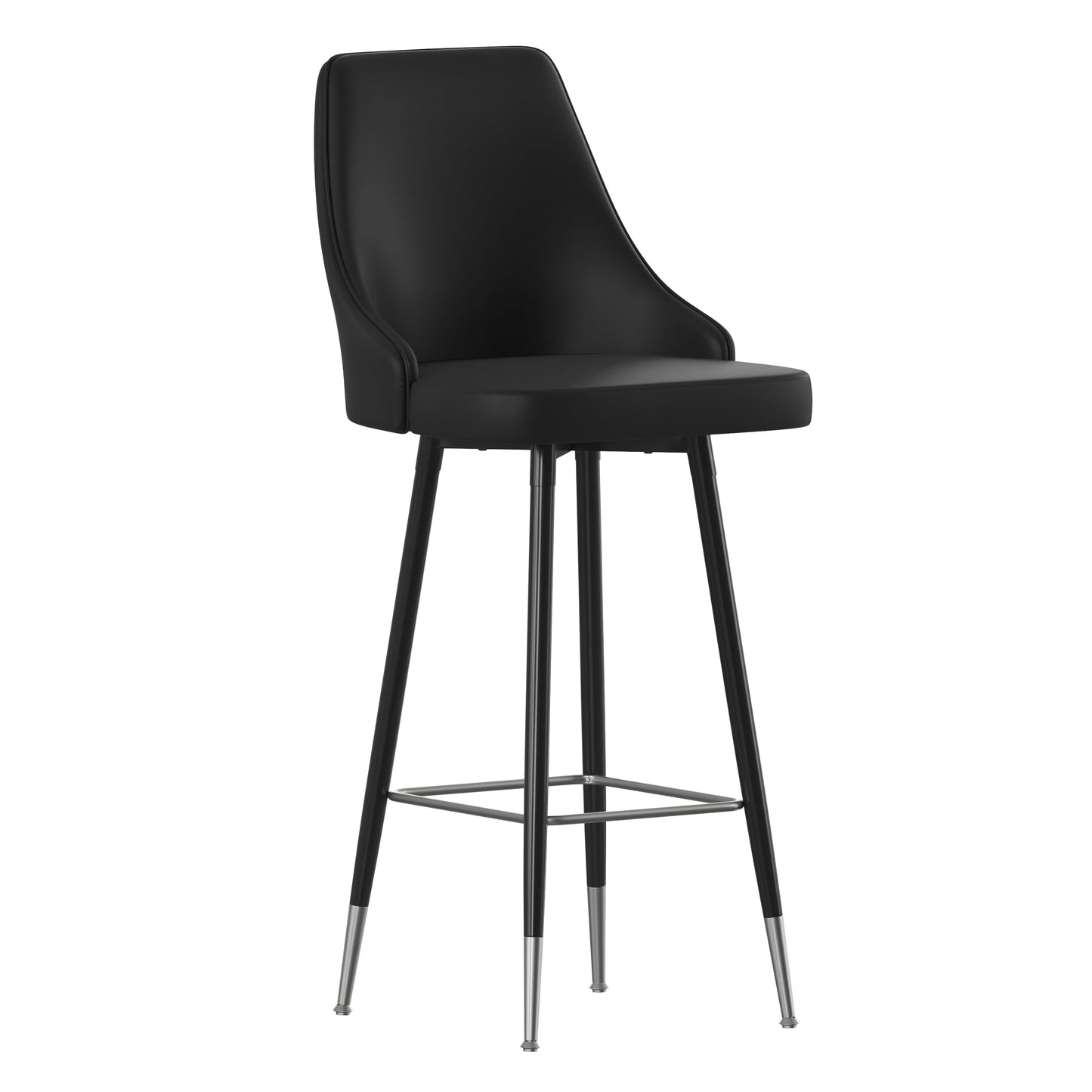 2PK Black Leather Bar Stools SY-807-30-BK-GG