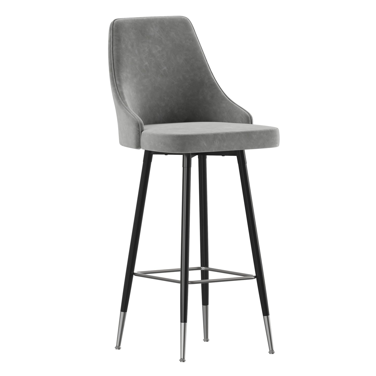 2PK Gray Leather Bar Stools SY-807-30-GY-GG