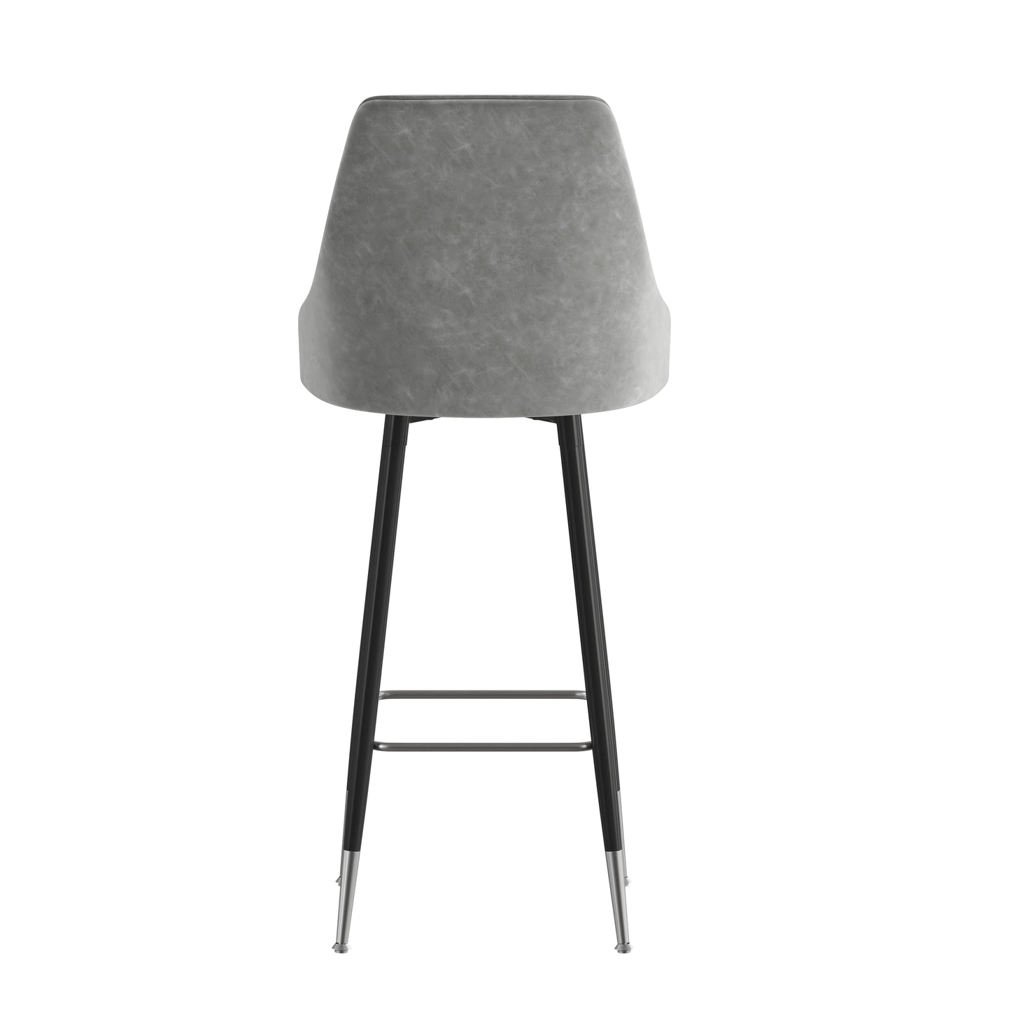 2PK Gray Leather Bar Stools SY-807-30-GY-GG