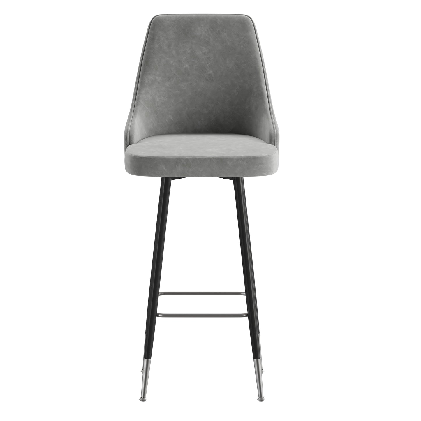 2PK Gray Leather Bar Stools SY-807-30-GY-GG