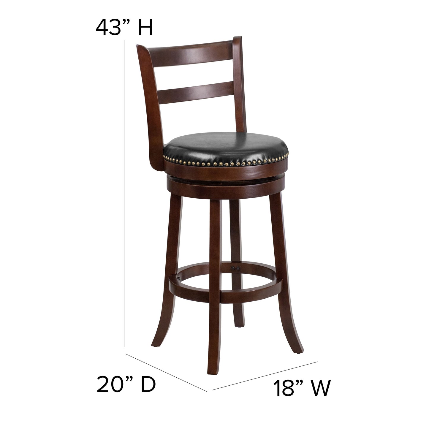 30" Cappuccino Wood Barstool TA-16029-CA-GG