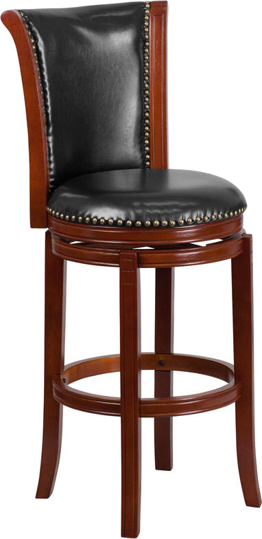 30" Dark Chestnut Wood Stool TA-220130-DC-GG