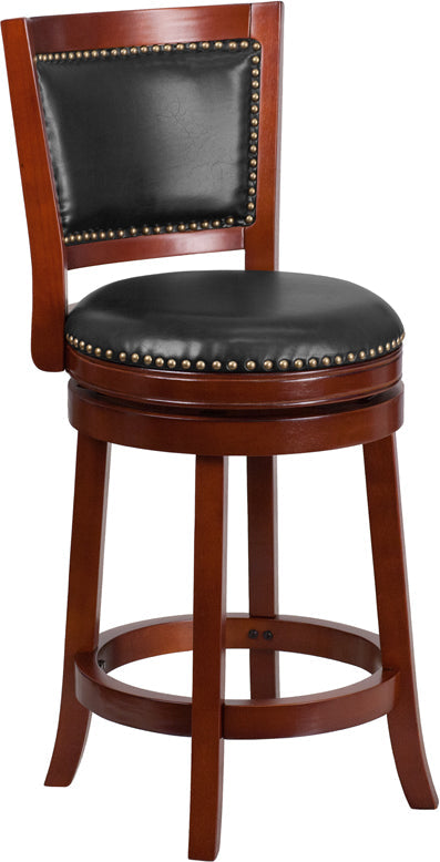 26" Dark Cherry Wood Stool TA-355526-DC-CTR-GG