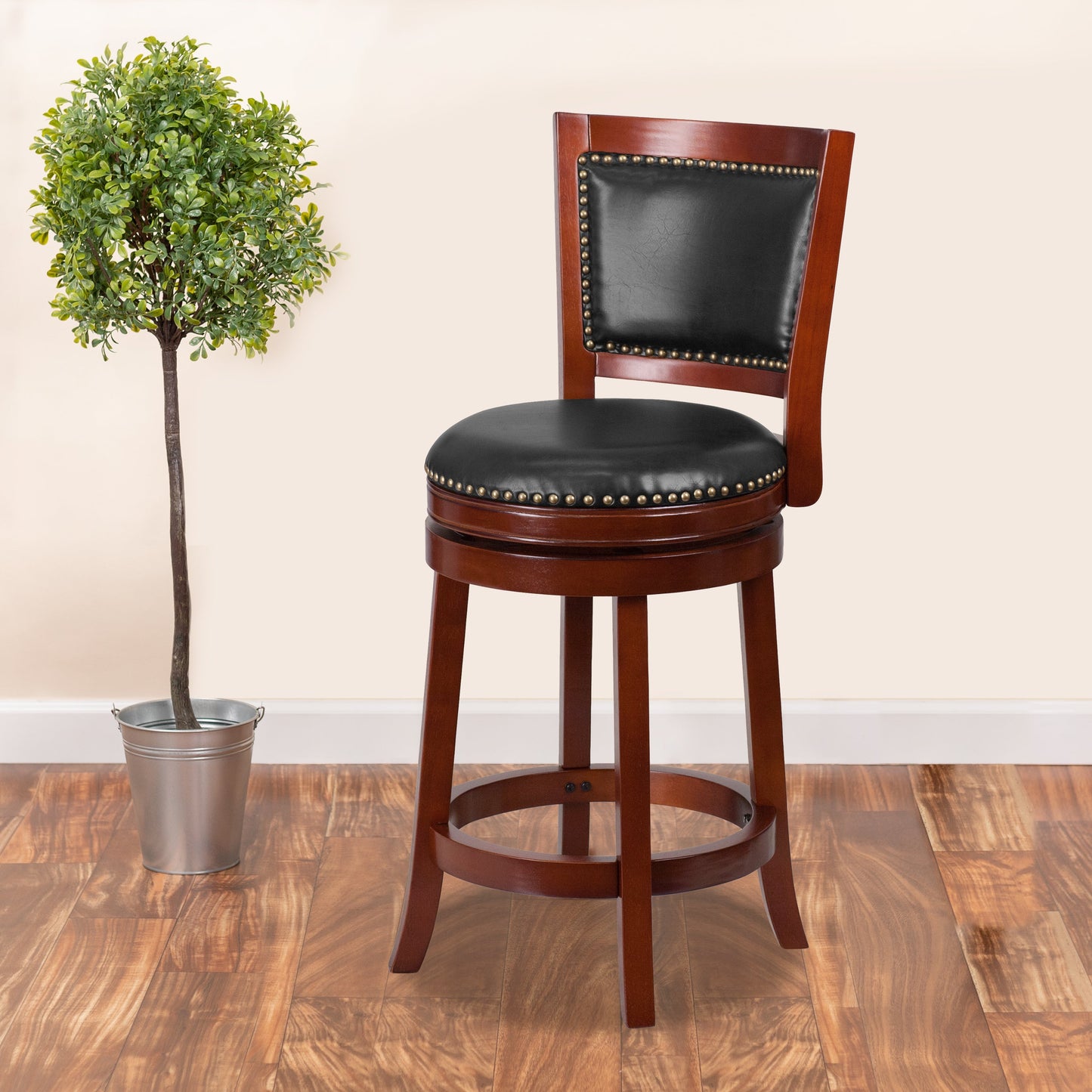 26" Dark Cherry Wood Stool TA-355526-DC-CTR-GG