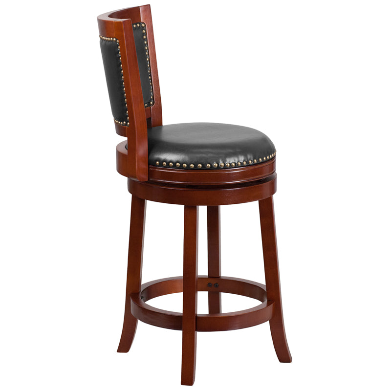 26" Dark Cherry Wood Stool TA-355526-DC-CTR-GG