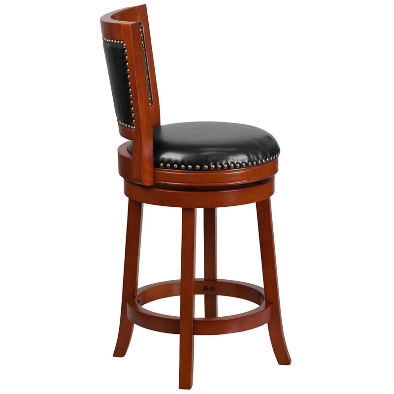 26" Light Cherry Wood Stool TA-355526-LC-CTR-GG