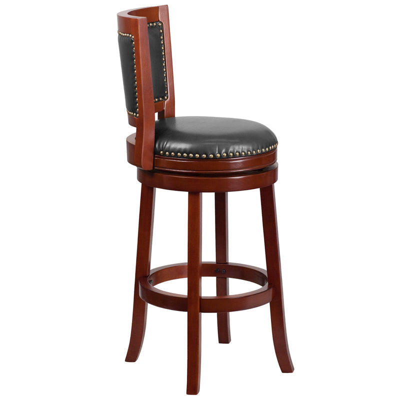 30" Dark Cherry Wood Stool TA-355530-DC-GG