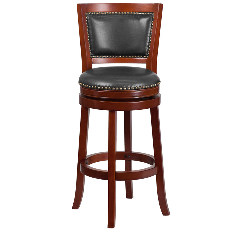 30" Dark Cherry Wood Stool TA-355530-DC-GG