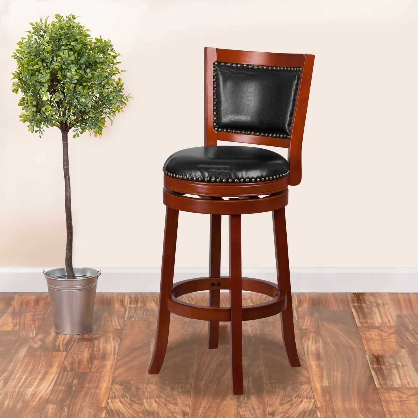 30" Light Cherry Wood Stool TA-355530-LC-GG