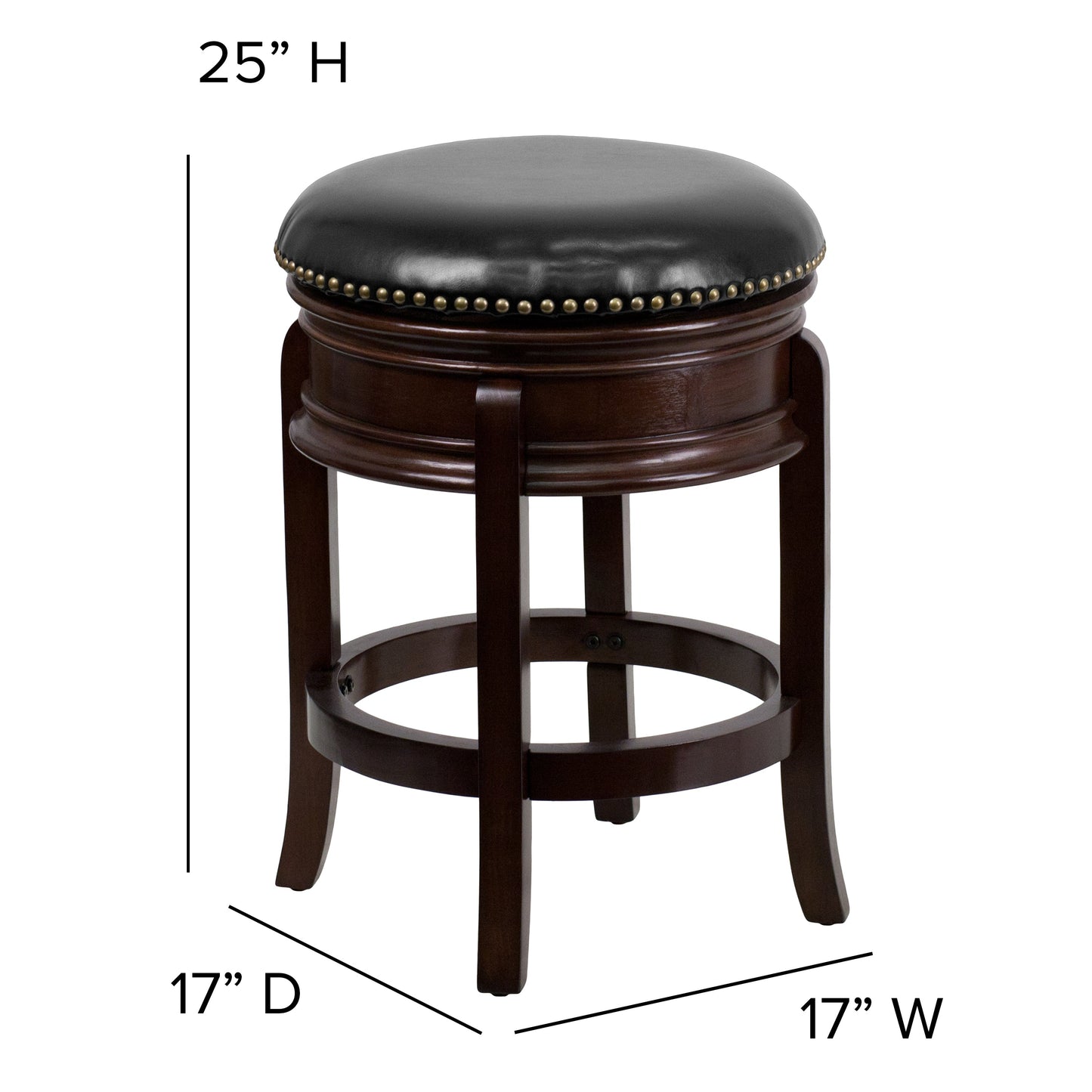 24" No Back Cappuccino Stool TA-68824-CA-CTR-GG