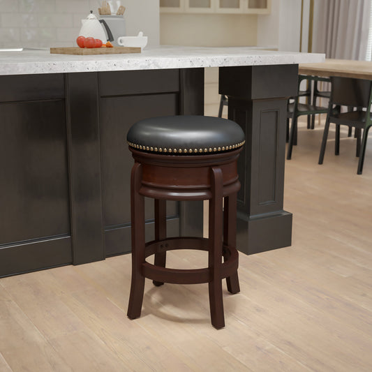 24" No Back Cappuccino Stool TA-68824-CA-CTR-GG