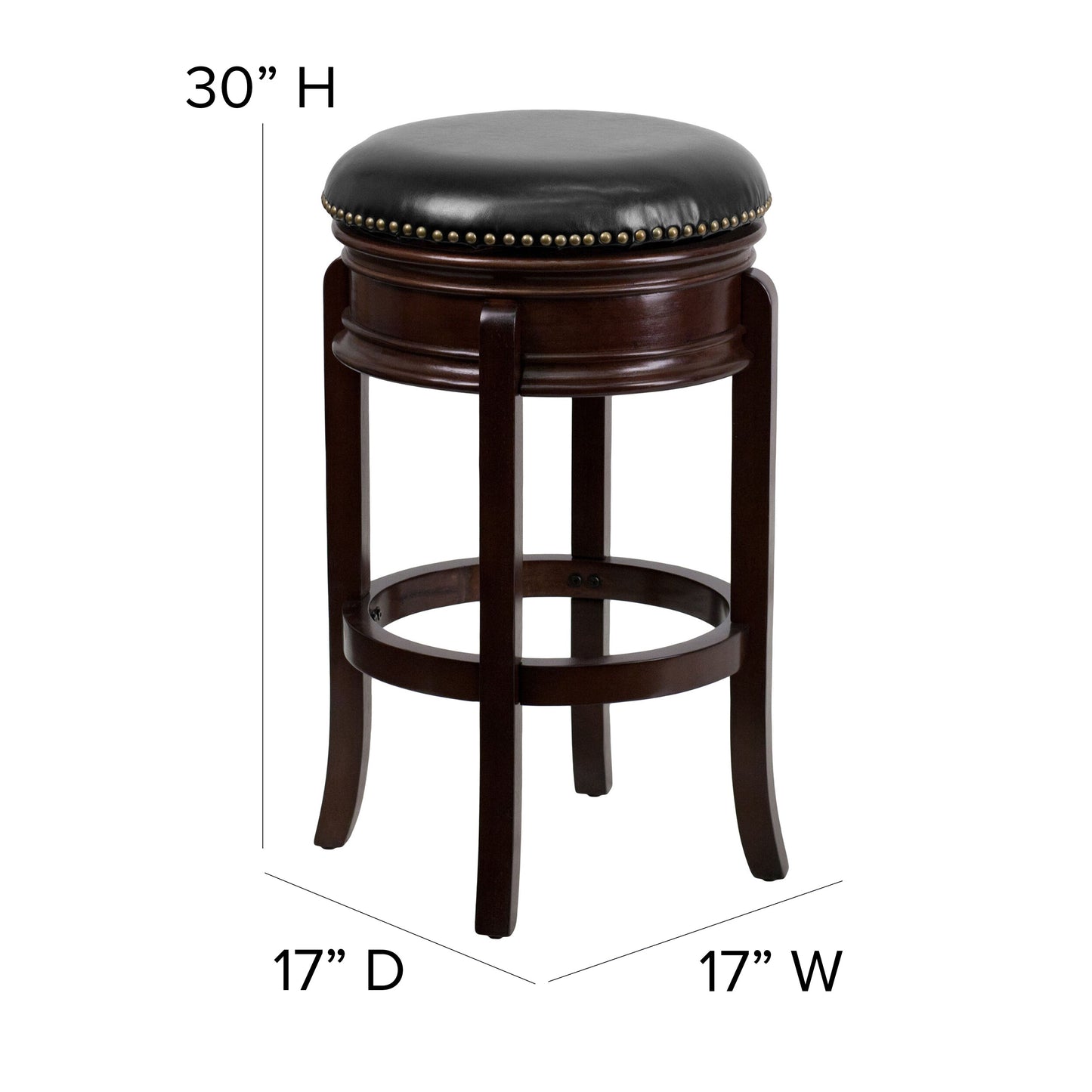 29" No Back Cappuccino Stool TA-68829-CA-GG