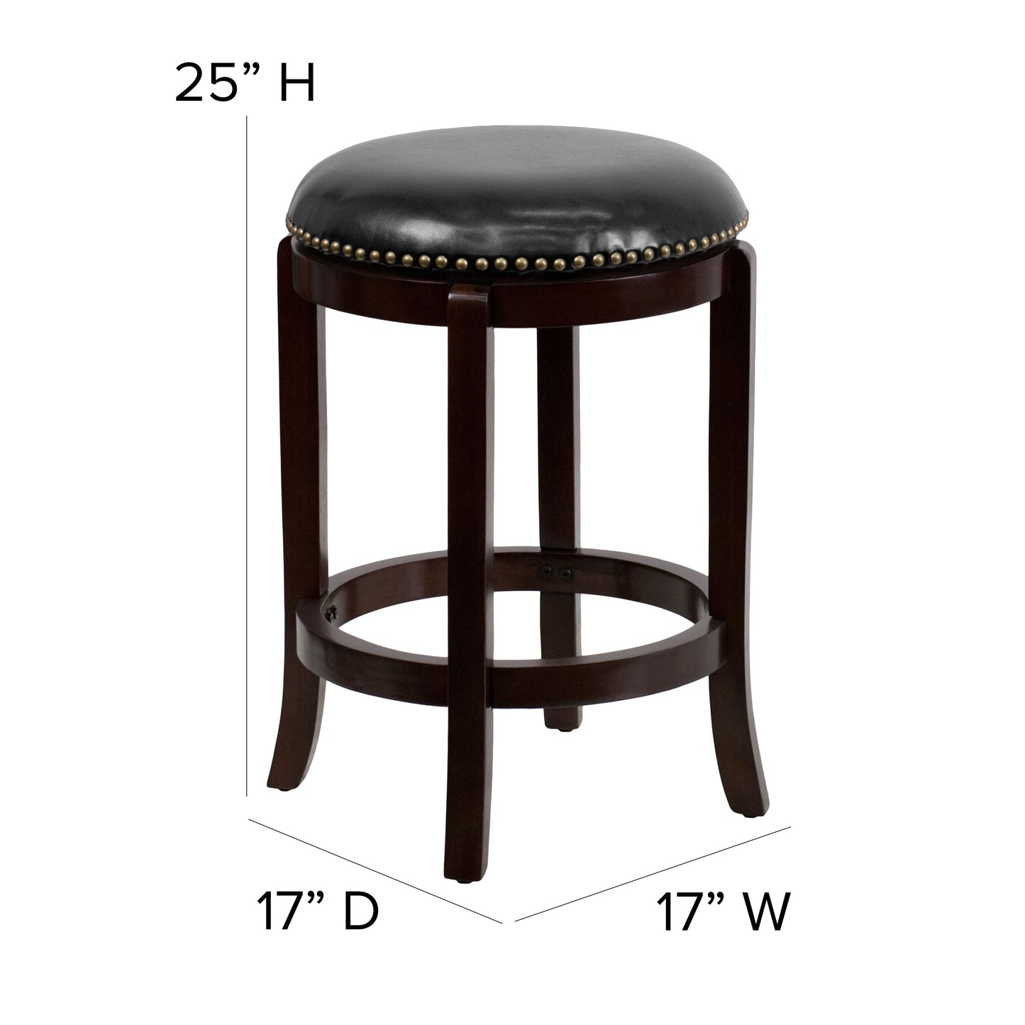 24" No Back Cappuccino Stool TA-68924-CA-CTR-GG