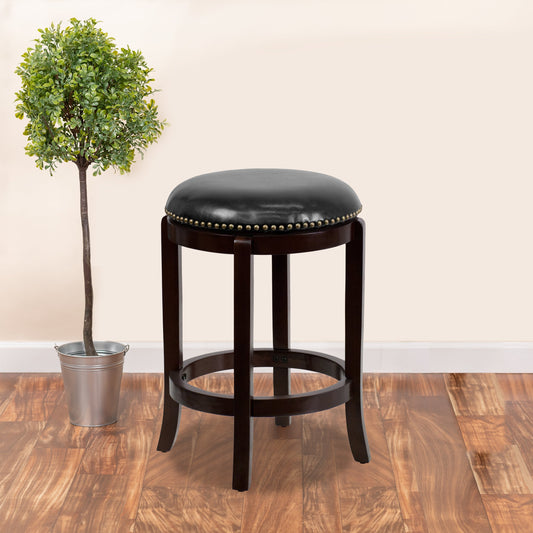 24" No Back Cappuccino Stool TA-68924-CA-CTR-GG