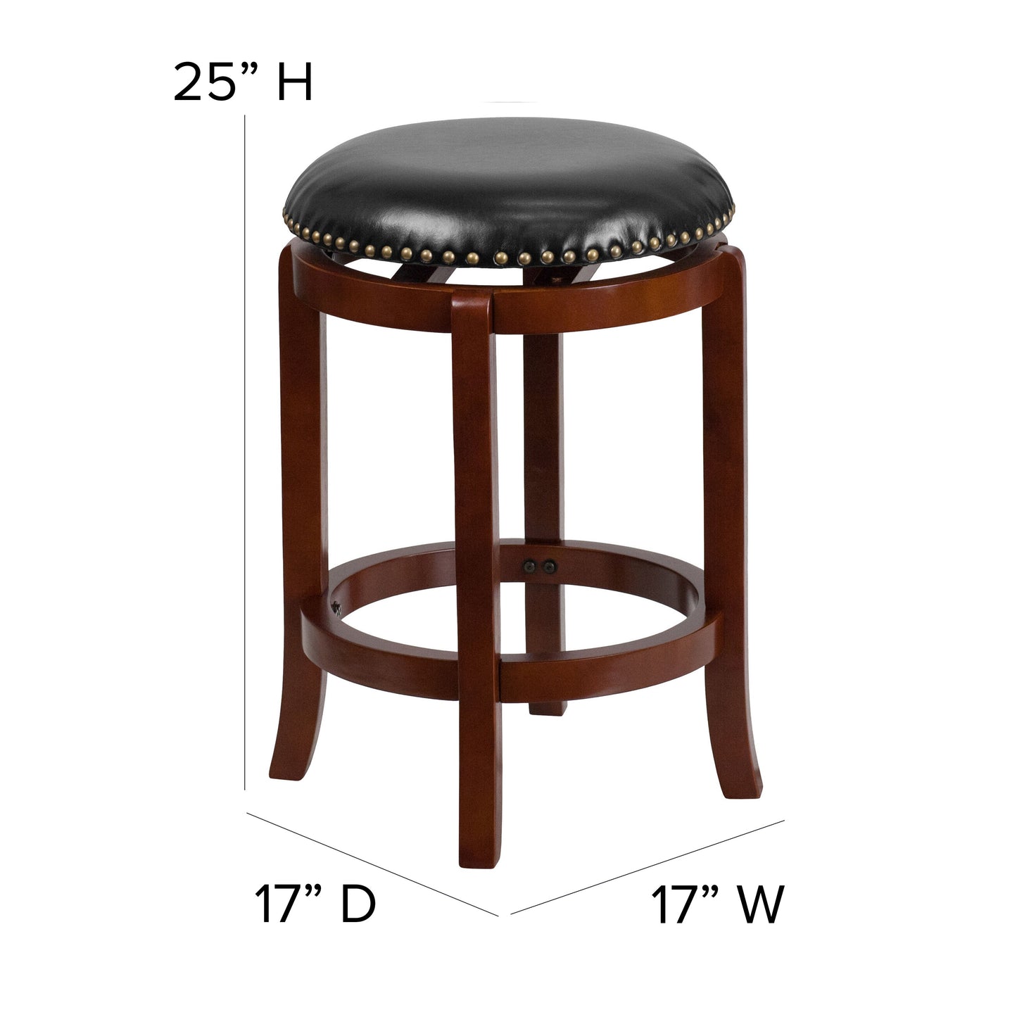 24" No Back Lt Cherry Stool TA-68924-LC-CTR-GG