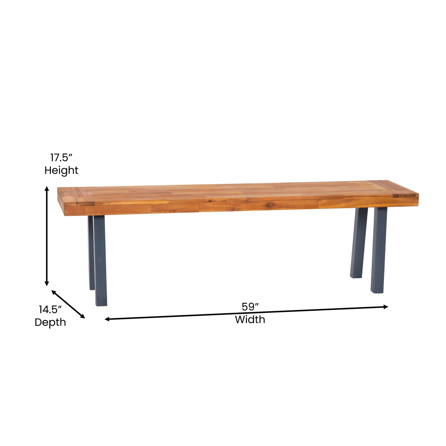 Natural Acacia Wood Bench THB-B01322-NAT-GG