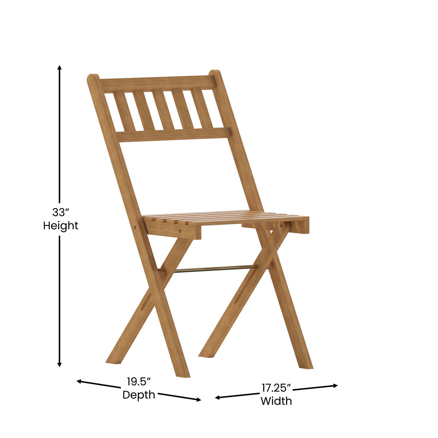 2PK Natural Acacia Wood Chairs THB-C1244-NAT-GG