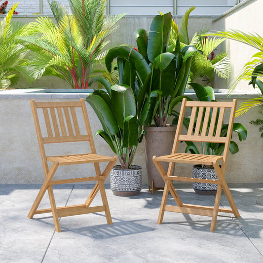 2PK Natural Acacia Wood Chairs THB-C1244-NAT-GG