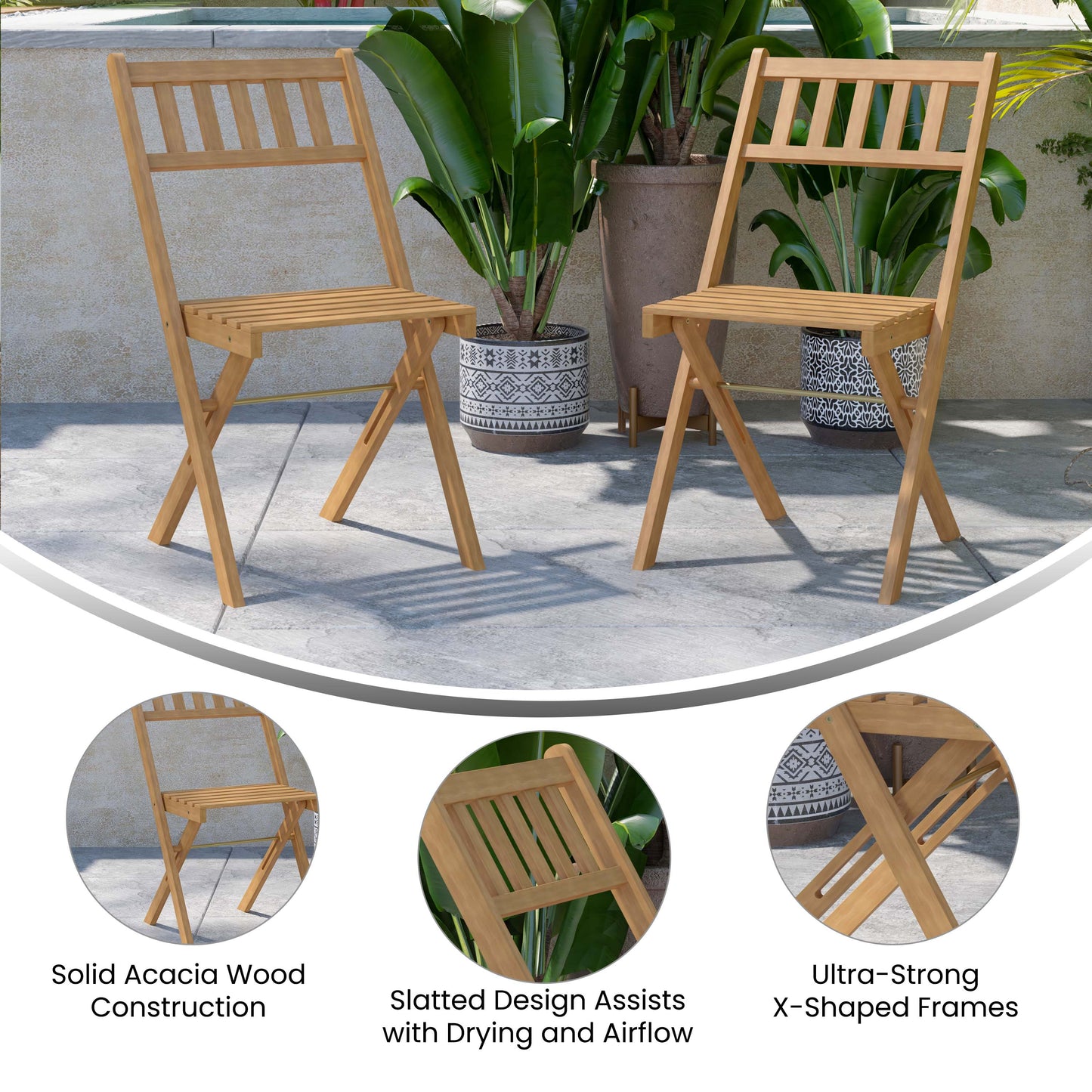 2PK Natural Acacia Wood Chairs THB-C1244-NAT-GG