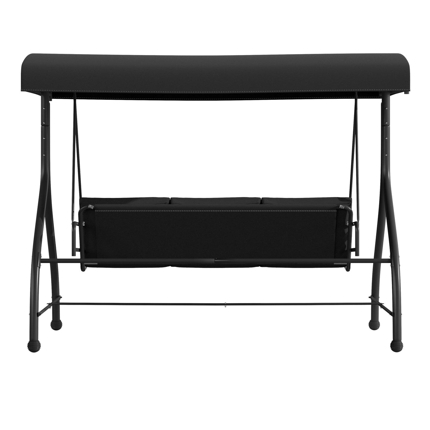 Black 3-Seater Patio Swing/Bed TLH-007-BK-GG