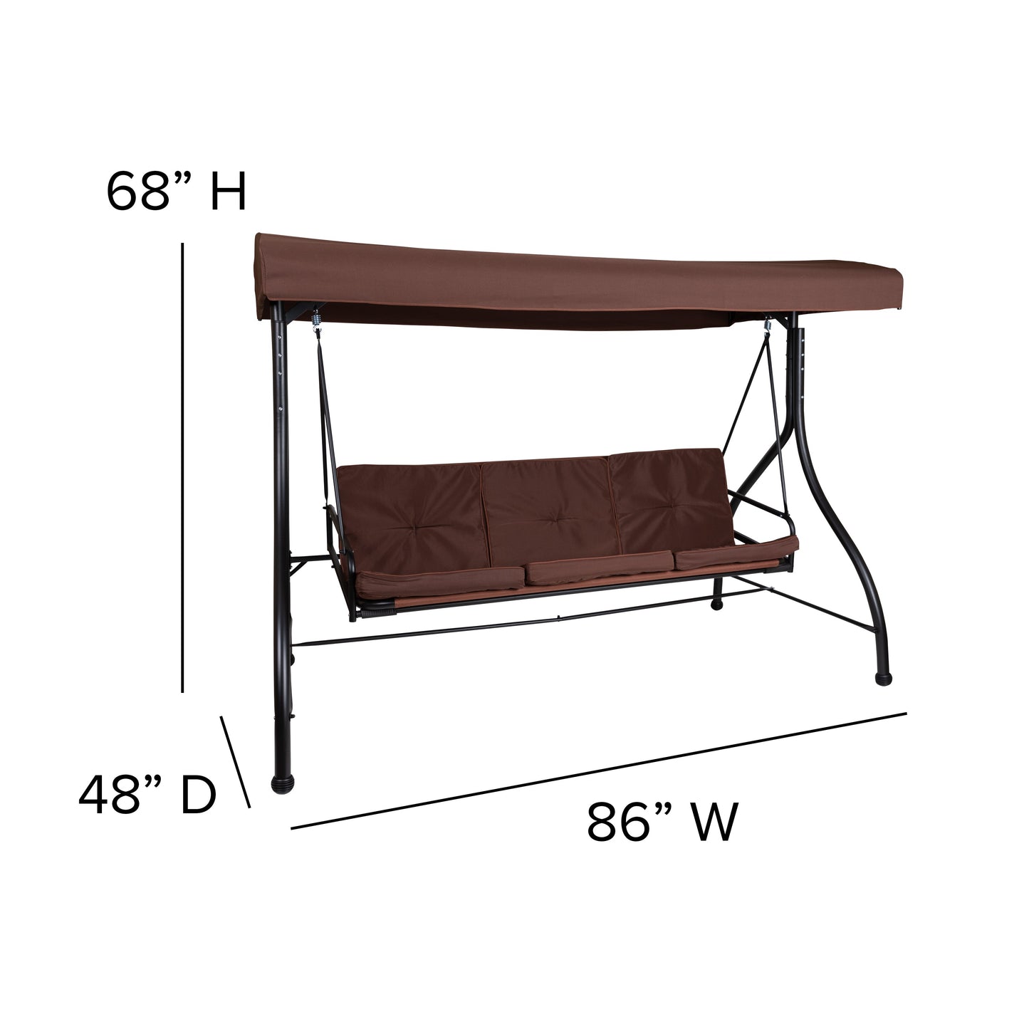 3-Seater Patio Swing / Bed TLH-007-BN-GG