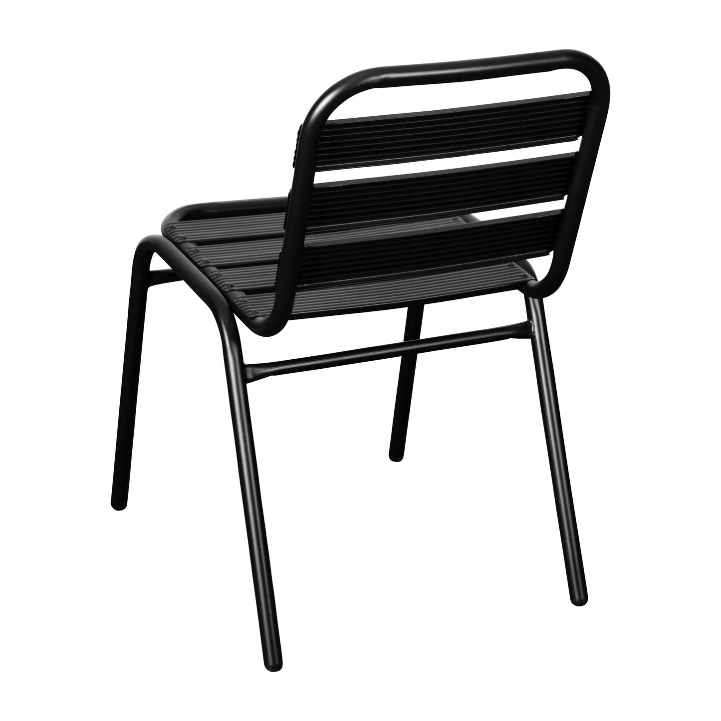 Black Slat Back Chair TLH-015C-BK-GG