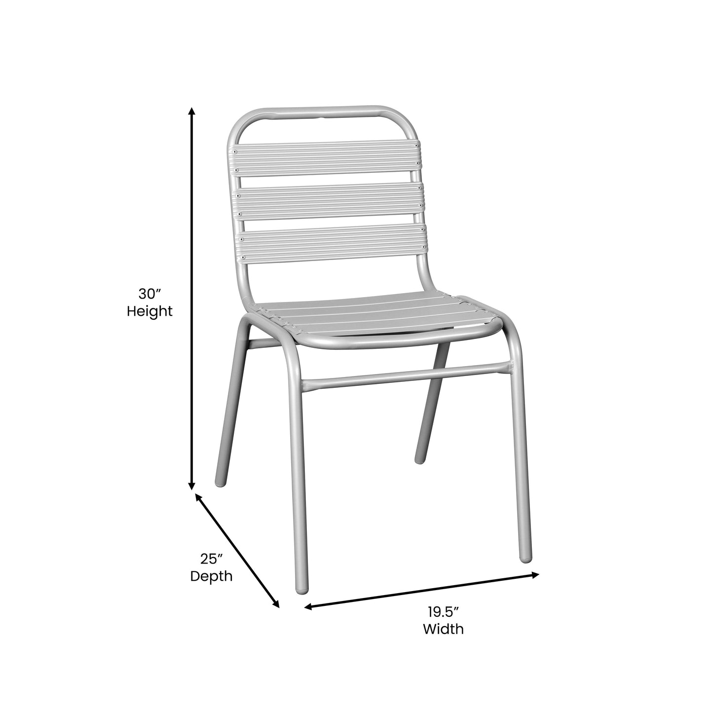 Silver Slat Back Chair TLH-015C-GG