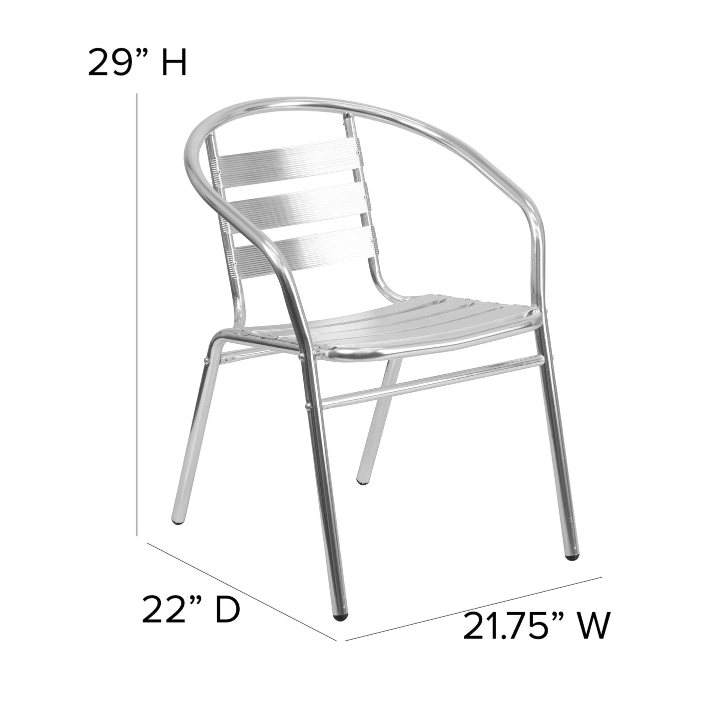 Aluminum Slat Back Chair TLH-017B-GG