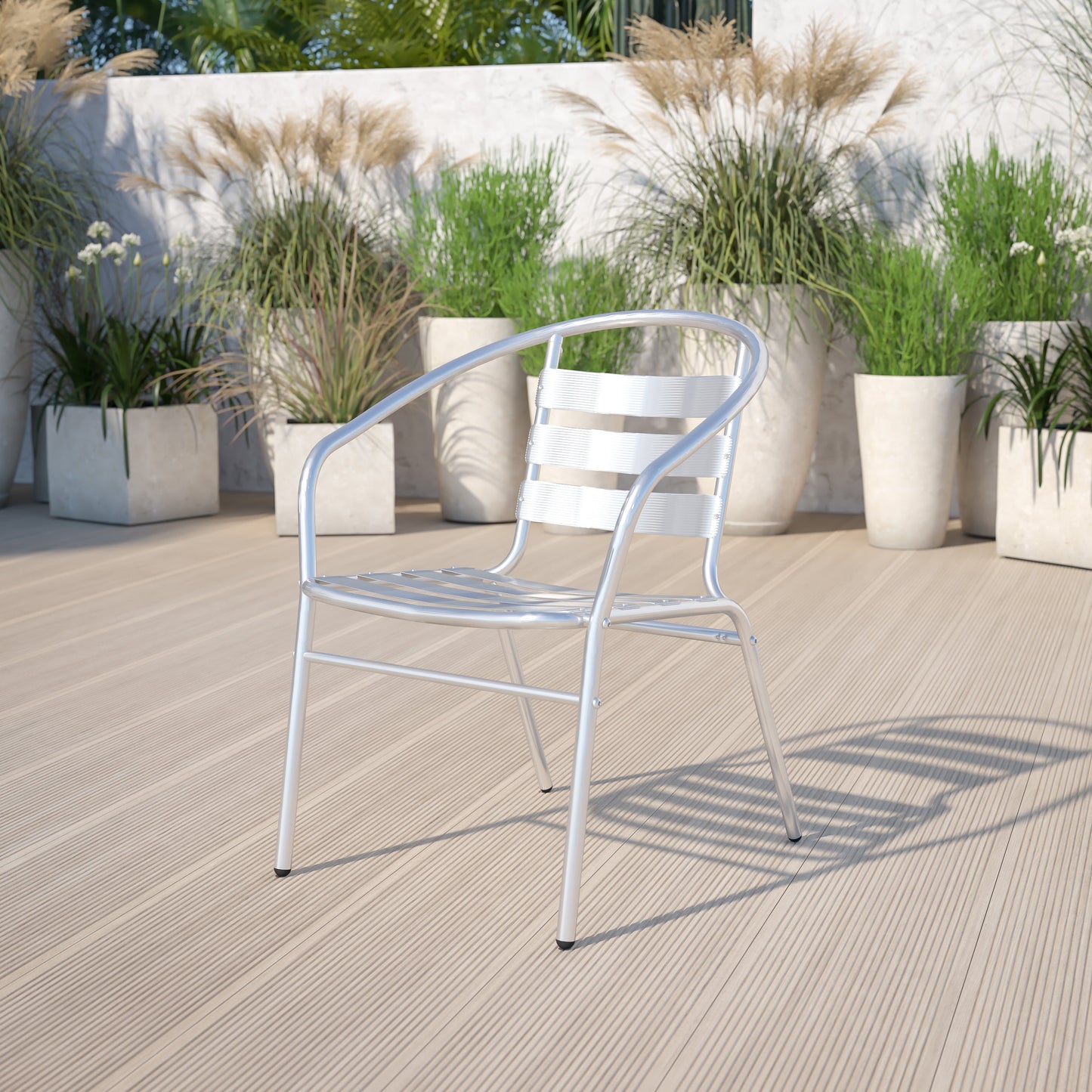 Aluminum Slat Back Chair TLH-017B-GG