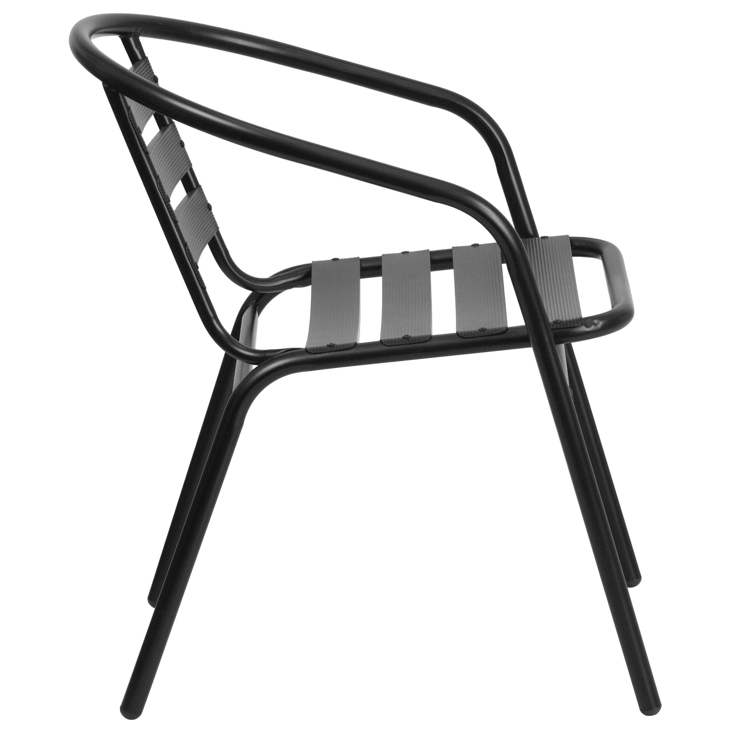 Black Aluminum Slat Chair TLH-017C-BK-GG