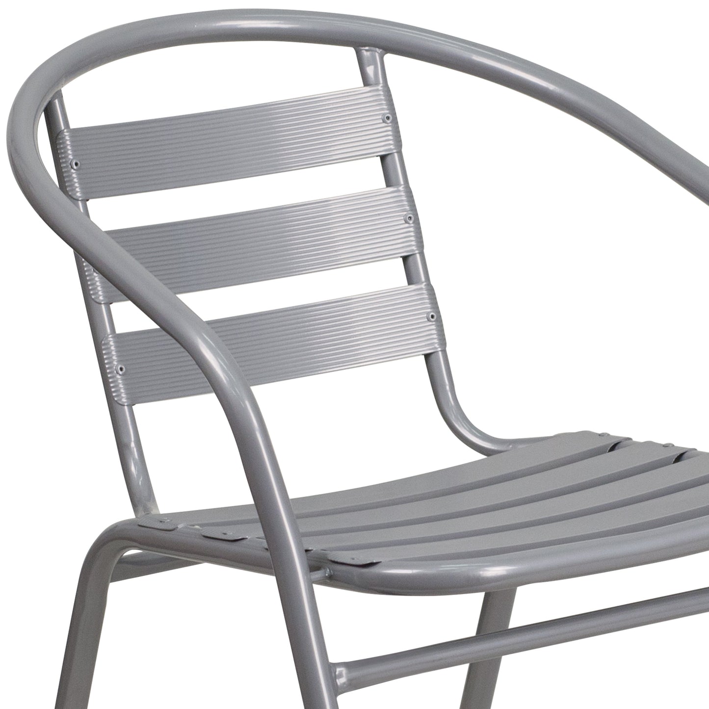 Silver Aluminum Slat Chair TLH-017C-GG