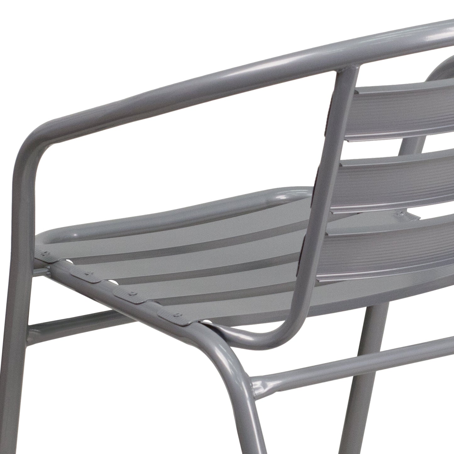 Silver Aluminum Slat Chair TLH-017C-GG